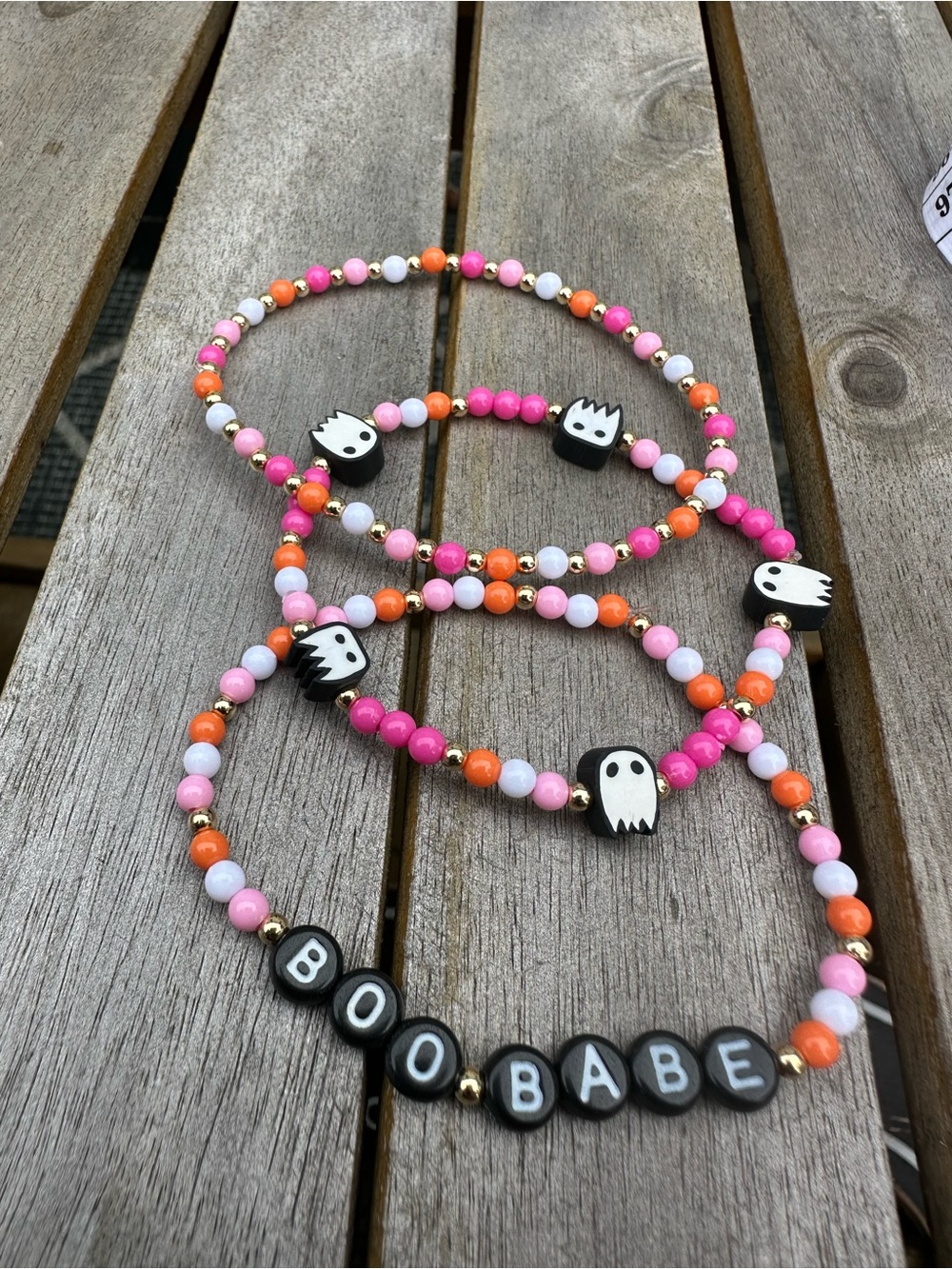 'Boo Babe' Beaded Bracelet Set